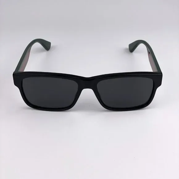 🔥 Gucci GG0340S 006 Sunglasses Black Green Red Grey Rectangle Men
